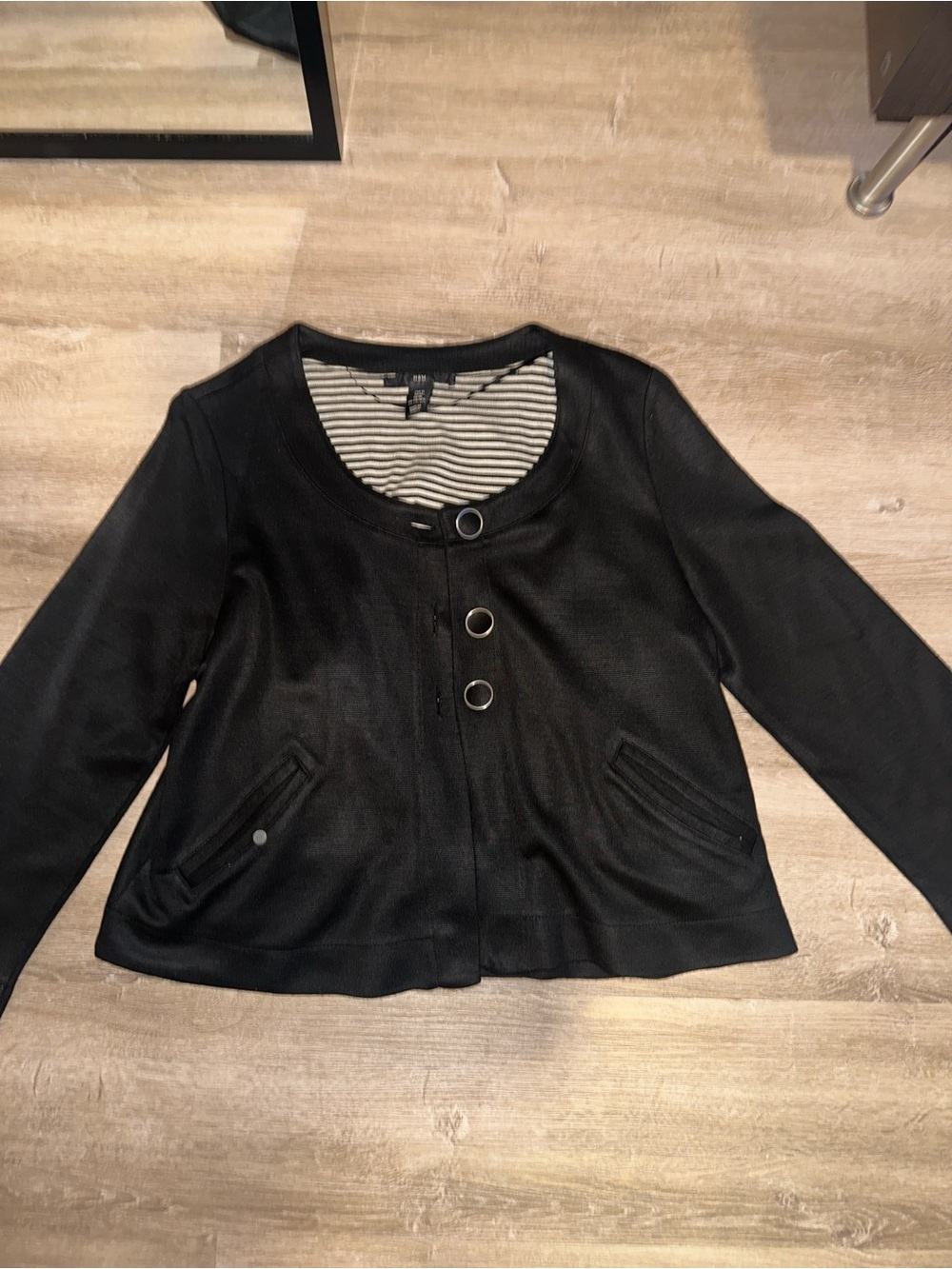 H&M Black Button-Front Women's Sweater Jacket